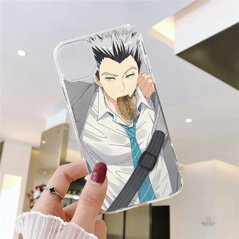 

Oya Haikyuu Bokuto Koutarou anime Phone Case Transparent for iPhone 6 7 8 11 12 s mini pro X XS XR MAX Plus SE