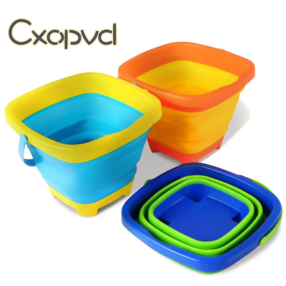 

Beach Toys Buckets Collapsible Buckets for Kids Camping Multipurpose Silicone Sand Buckets, Beach Buckets with Multiple Colors