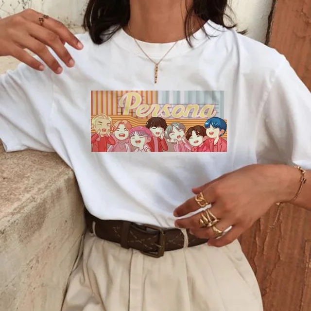 Женская футболка с короткими рукавами ERNESTNM летняя свободная принтом из