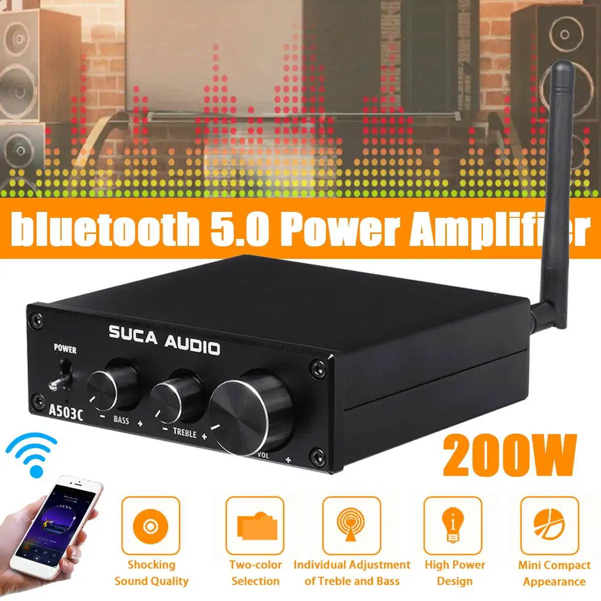 

2*50 Вт + 100 Вт 3CH сабвуферный усилитель высокой мощности Hifi стерео усилитель для домашнего кинотеатра усилитель супер басов Автомобильная Муз...