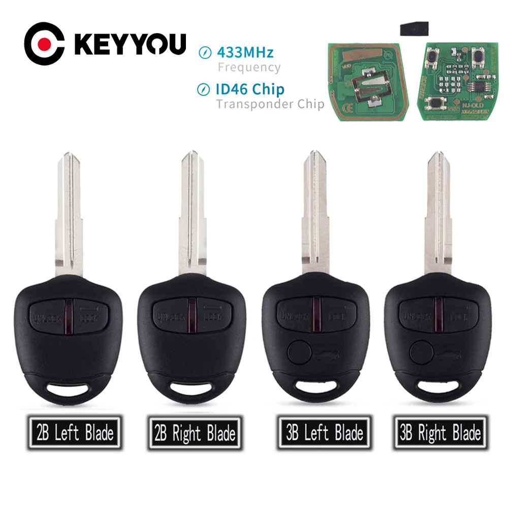 KEYYOU 2/3 кнопочный автомобильный пульт дистанционного управления брелок 433 МГц с