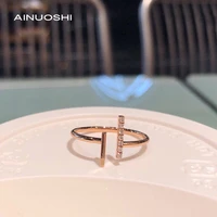 ainuoshi 18k gold 0 057 carat round cut real natural diamond engagement for women valentines day simple ring jewelry