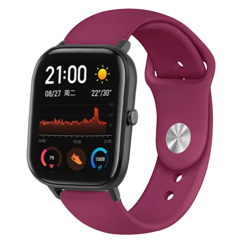 20 мм силиконовые браслеты для Xiaomi Huami Amazfit GTS Bip BIT PACE Lite Youth smart watch band для Garmin vivoactive 3 ремешок для часов