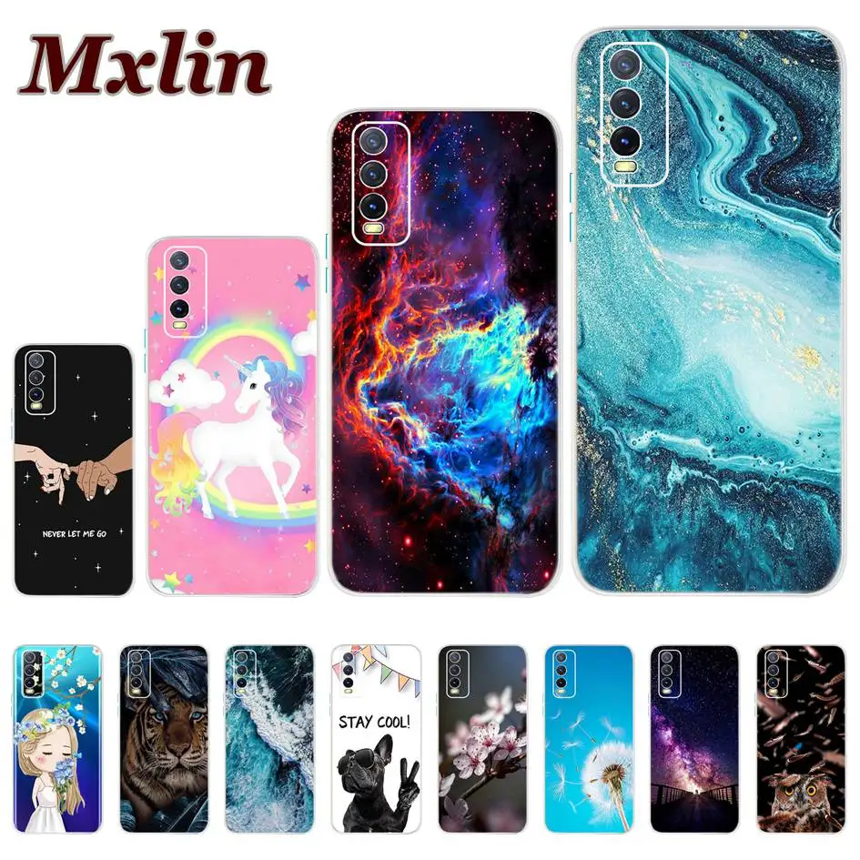 ДЛЯ Vivo Y20i ЧЕХОЛ Y20 задняя крышка горячая мода Единорог силиконовый мягкий