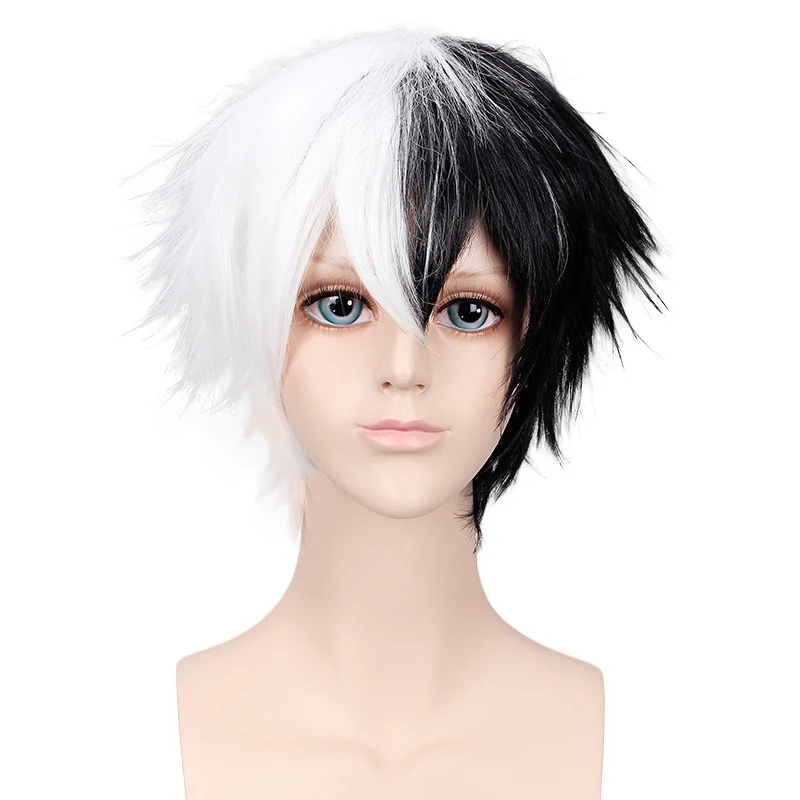 

Danganronpa Monokuma White Black Short Wig Cosplay Costume Dangan Ronpa Heat Resistant Synthetic Hair Men Women Cosplay Wigs