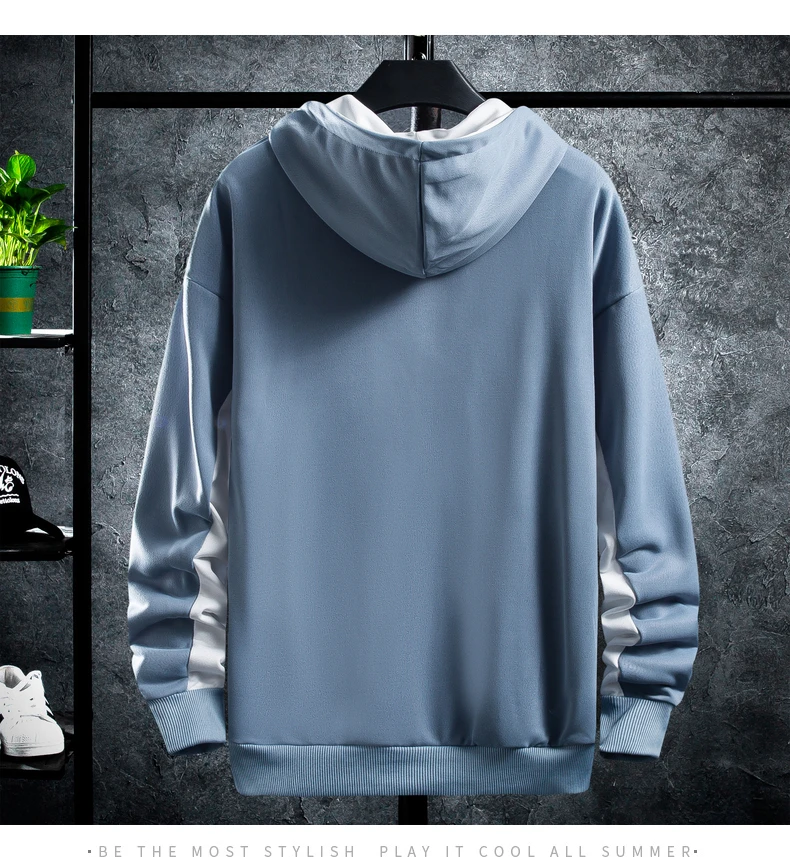 Mens new relaxed and casual trend of all match harajuku hip hop hoodie 3 H80410ba9fc4c458291d5128009389e59w