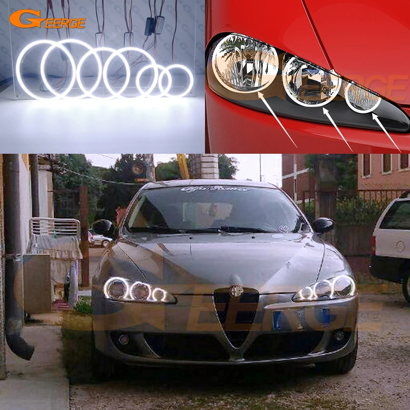 Для Alfa Romeo 147 2005 2006 2007 2008 2009 2010 отличный ультра яркий 6 шт. COB led Angel Eyes Halo Rings kit Дневной