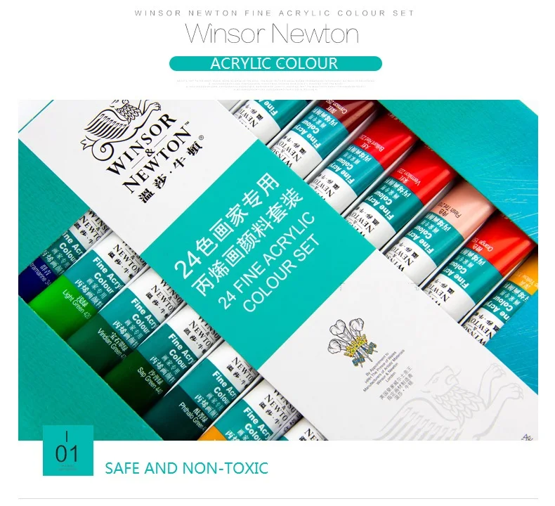 Winsor& Newton 12/18/24 Цвет профессиональная акриловая Краски набор для художника Краски er рисунок Краски ing искусства на ногтях, расходные материалы