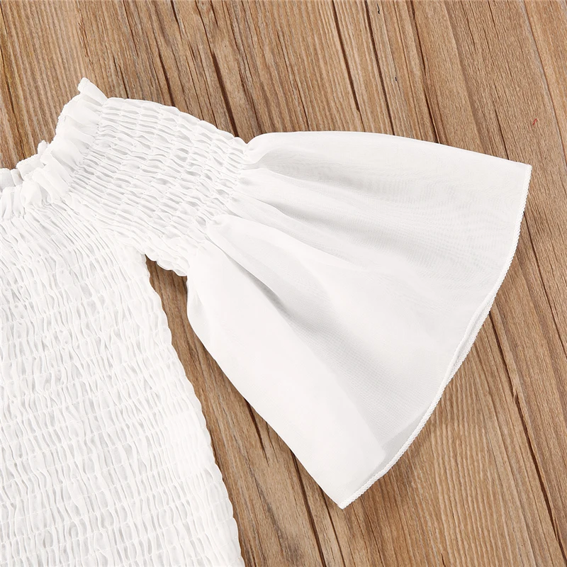 Летняя одежда для маленьких девочек белая джинсовая короткая юбка с