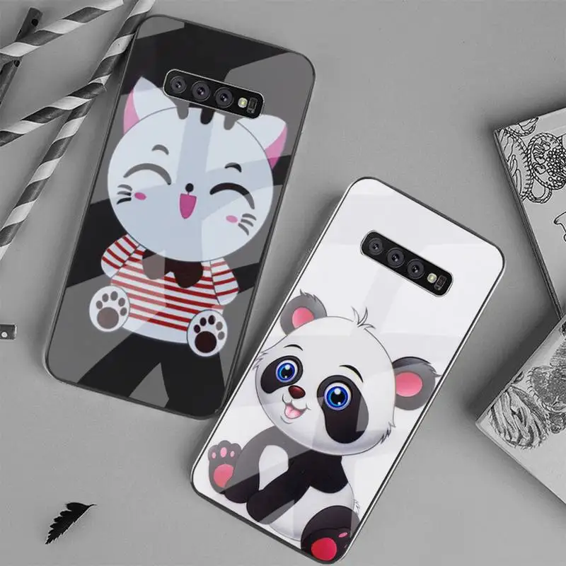 

Lovely Animal Owl Case For Phone Cases Tempered Glass For Samsung S6 7 8 9 10 20 Plus Ultra Note8 9 10 10pro