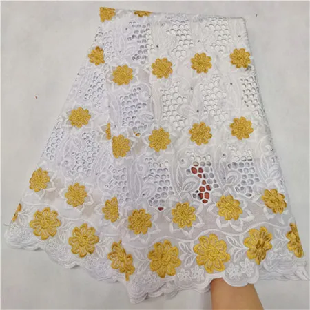 white gold swiss voile lace in switzerland african lace fabric tissu broderie africain suisse pink french lace fabric for women5yard/lot - Color: white gold
