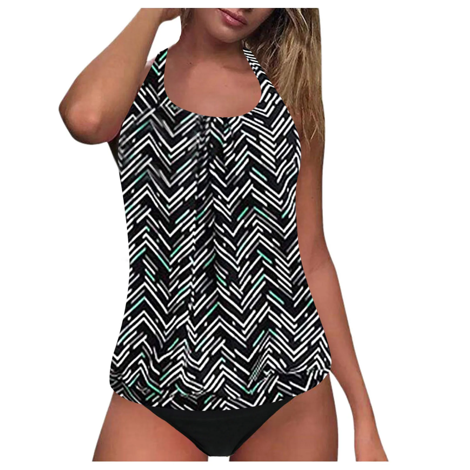 

Women Sexy Tankini Beach Floral Print Backless 2 Piece Swimsuit Fashion Spaghetti Strap Female Bathing Suit Swimwear Plus Size