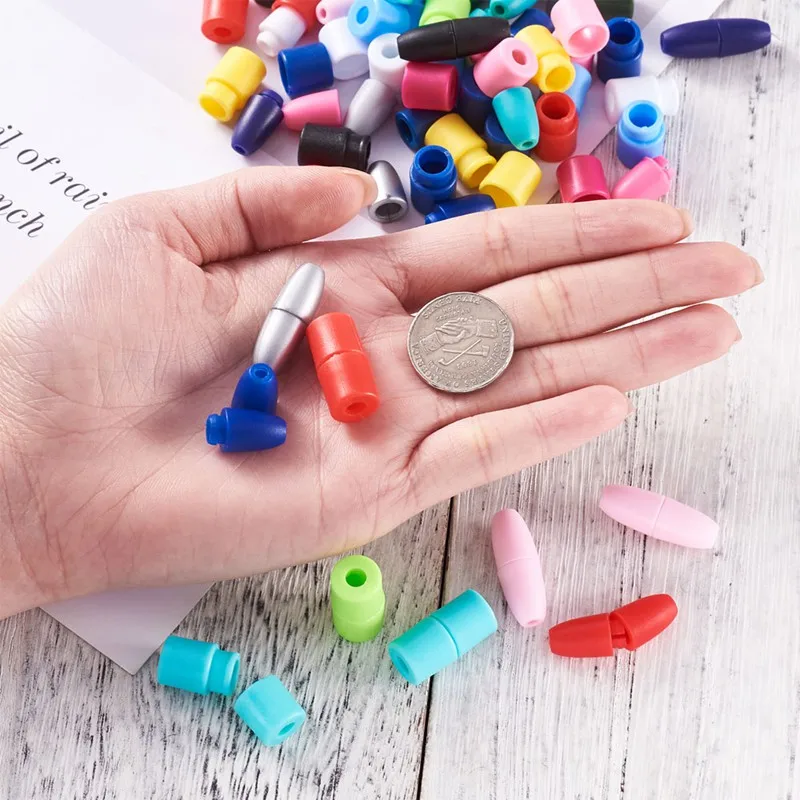 

118pcs Plastic Breakaway Clasps with Plastic Lanyard Safety Breakaway Pop Barrel Connectors for DIY Craft Accessories Supplies
