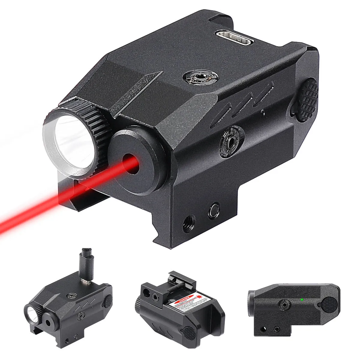 

Тактический фонарик красный/зеленый лазерный прицел комбо алюминиевый сплав оболочка Micro USB зарядка для охоты