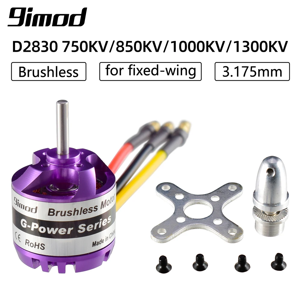 

9imod D2830 750KV /850KV /1000KV /1300KV 3.175mm Brushless Outrunner Motor 2-4S For RC Mini Multicopters RC Plane