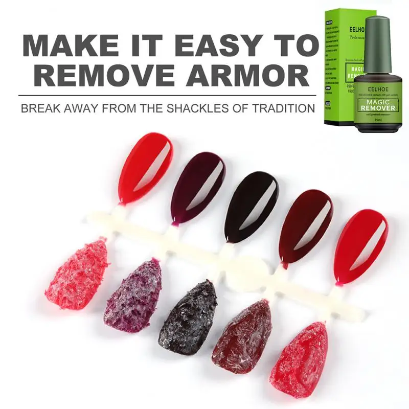 

EELHOE Burst Nail Gel Polish Permanent Remover For Manicure Fast Clean Within 2-3 MINS UV Gel Nail Varnish Remove Tool Glue