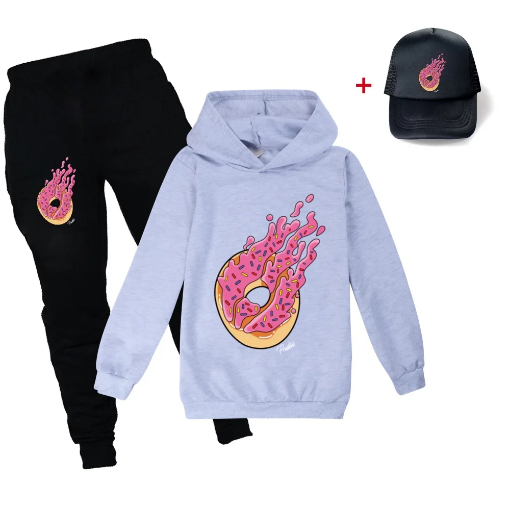 Костюм детский из 3 предметов свитер штаны и шапка весна-осень лето костюм для