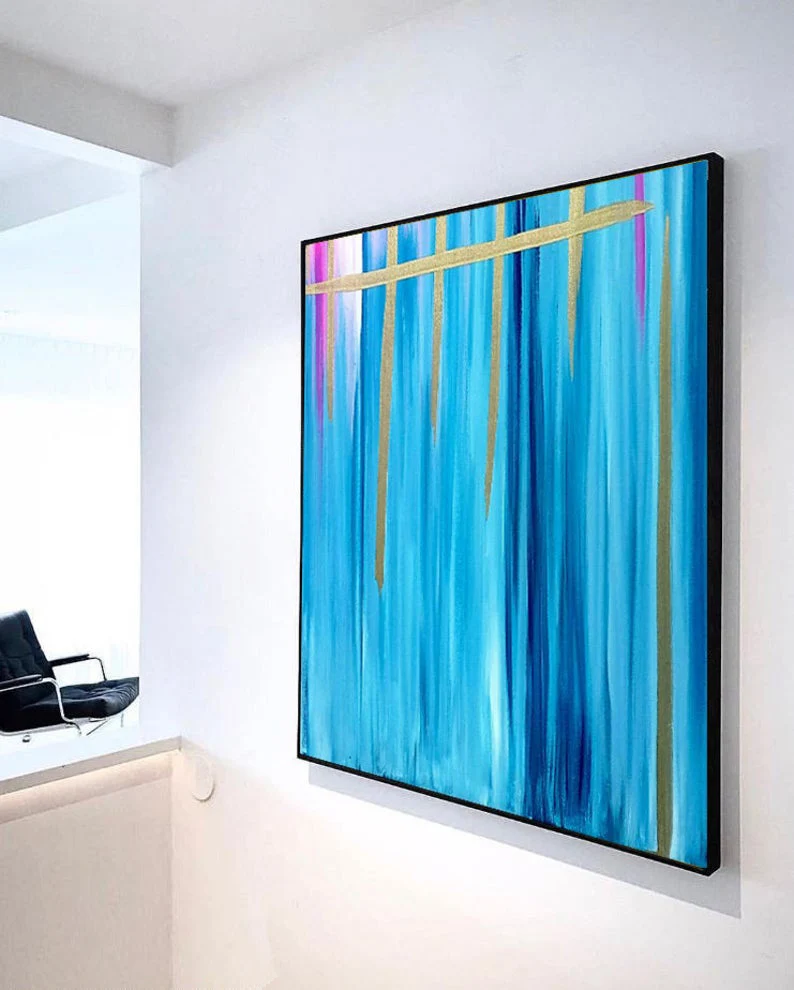 Goedkoop Grote Abstracte Schilderen Schilderen Canvas Art Wall Art Decor Schilderen Goud Op Canvas Blauwe Schilderij Roze Olieverfschilderijen Voor Keuken