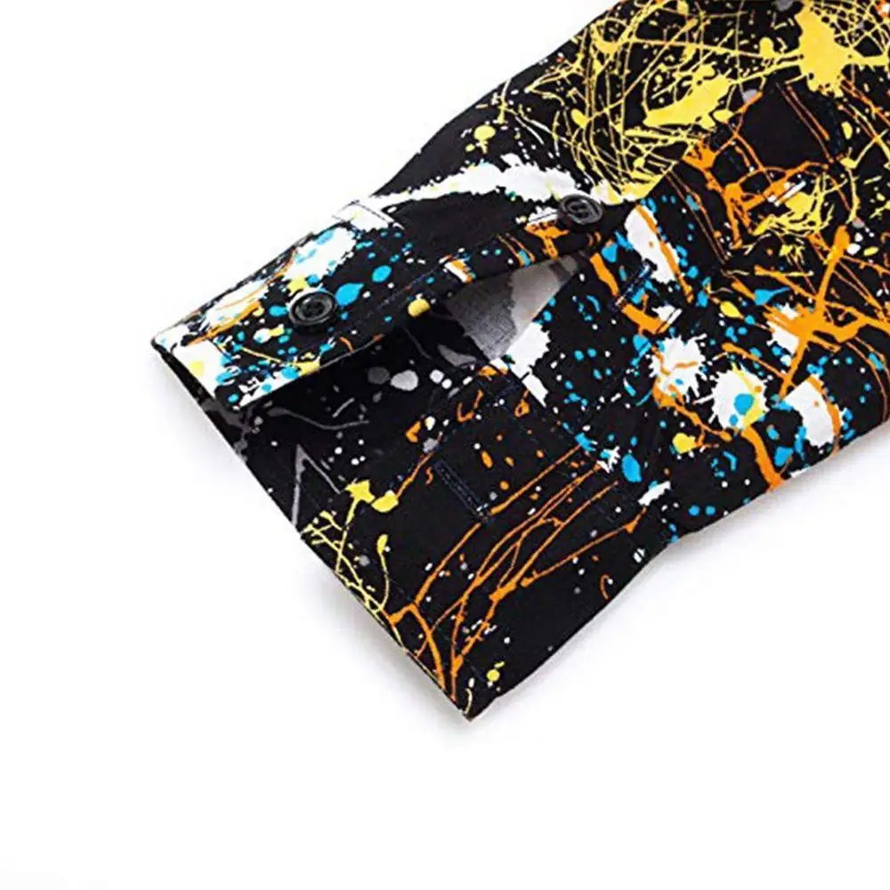 Новинка 100% хлопок мужская 3D печать Skyland уличная Slim Fit Гавайские рубашки рубашка