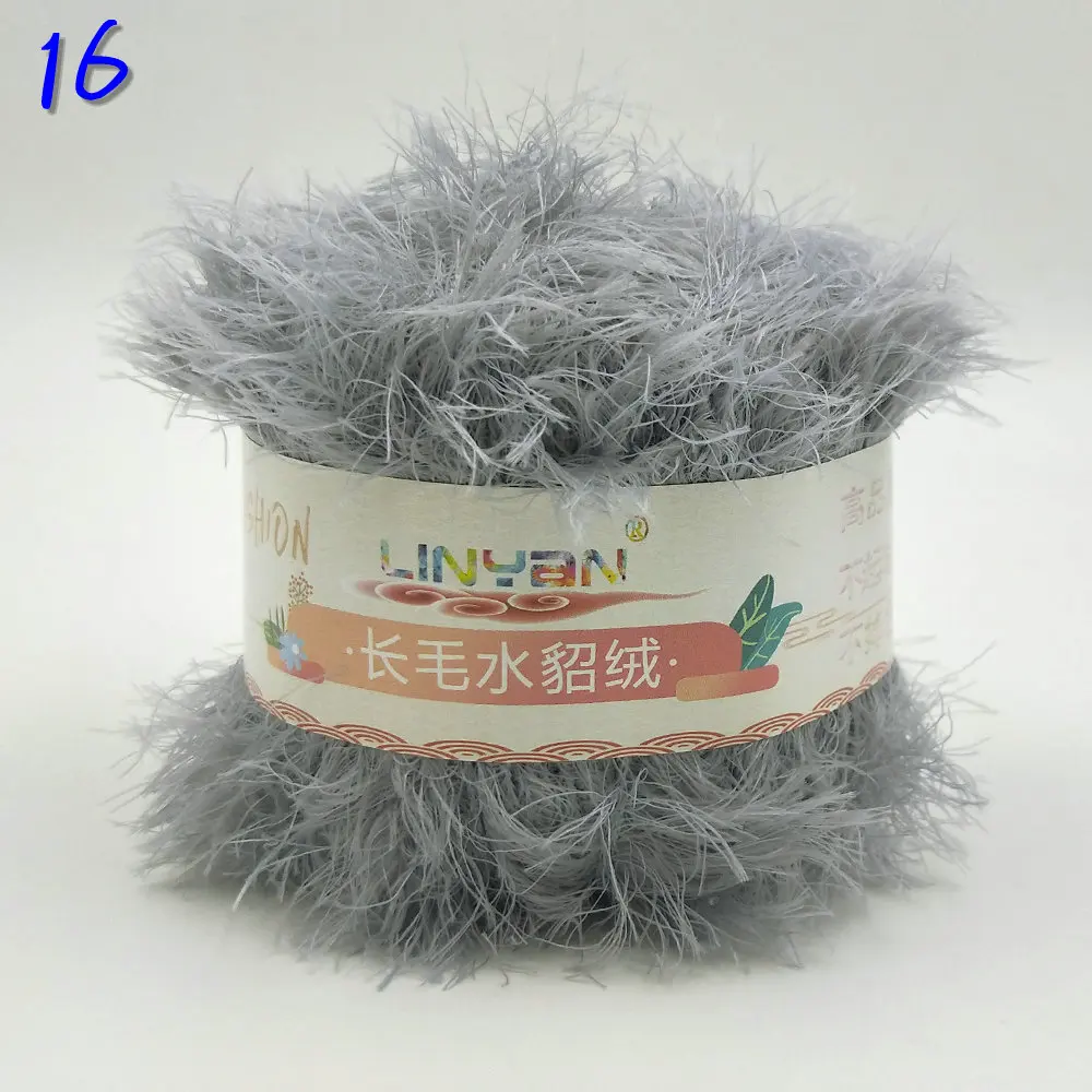 16 gray 10 шт.* 50 г Коралловая пряжа с шерстью норки мохер кашемировая пряжа для вязания шерстяная пряжа для вязания ручная вязка крючком нити для пряжи ZL59 - Цвет: 16 gray