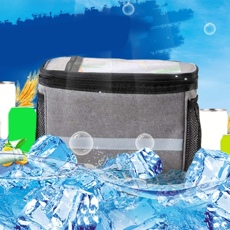 

Уличная сумка для пикника, путешествий, изоляционная сумка для еды, однотонная молния, можно разместить на руле велосипеда, сумка для еды