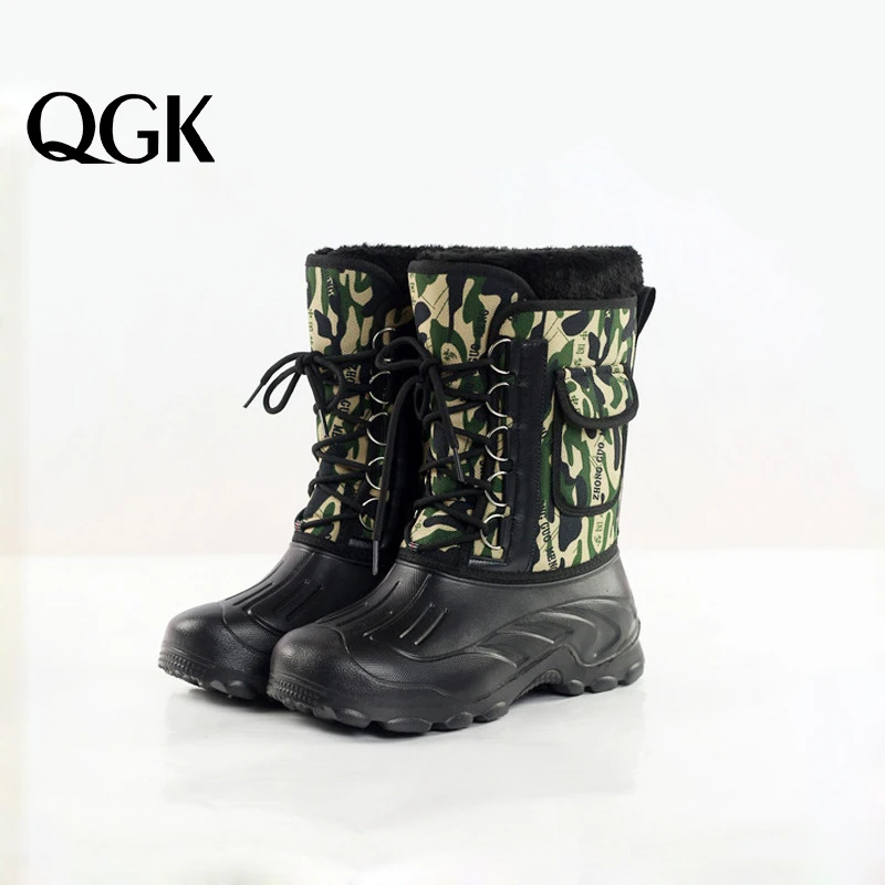 QGK/Новинка мужские ботинки для рыбалки охотничьи дождевые с мехом