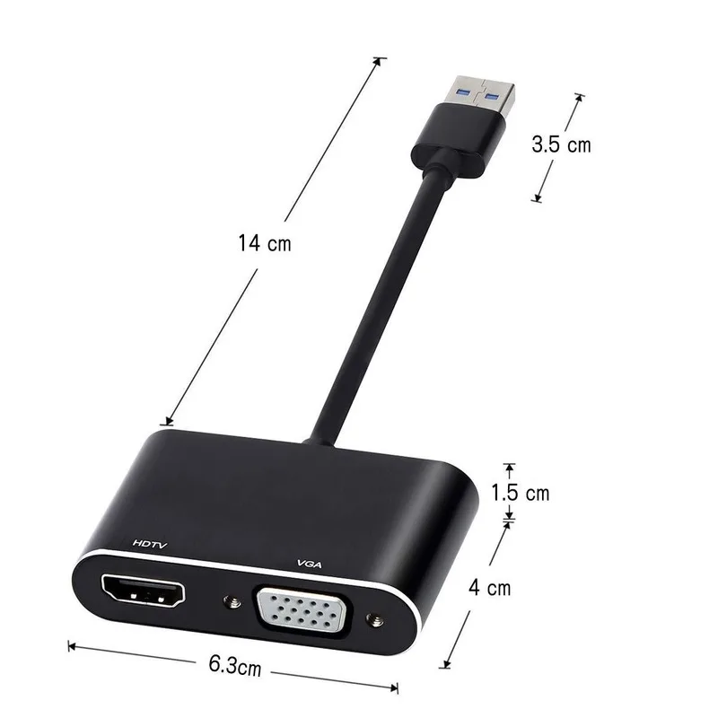 

ANPWOO USB3.0 To HDMI-compatible VGA Adapter 4K 1080P HD Audio-visual Video Frequency Converter Cable for XP Win7 Win8