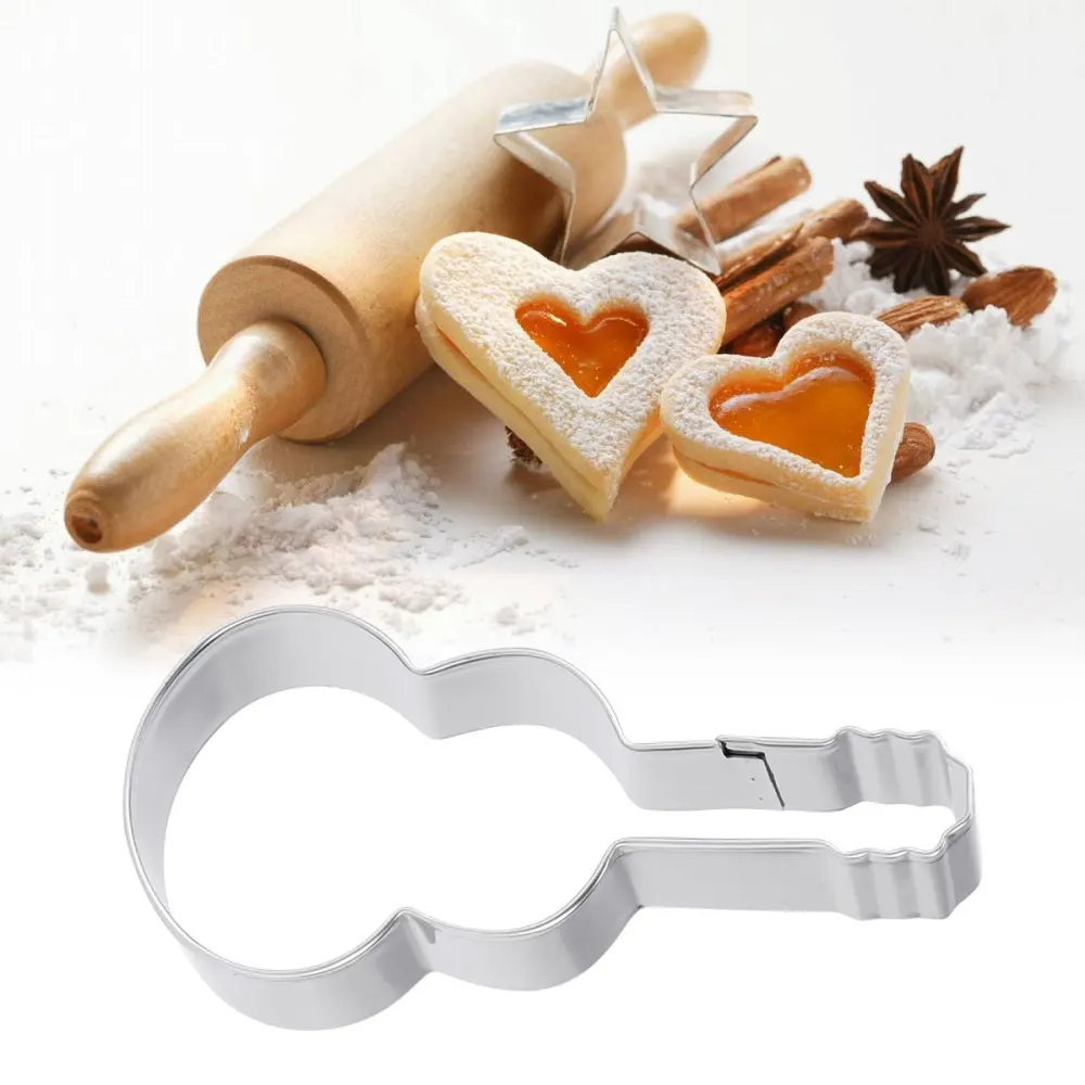 Форма для печенья из нержавеющей стали в форме гитары формы шоколада сделай сам