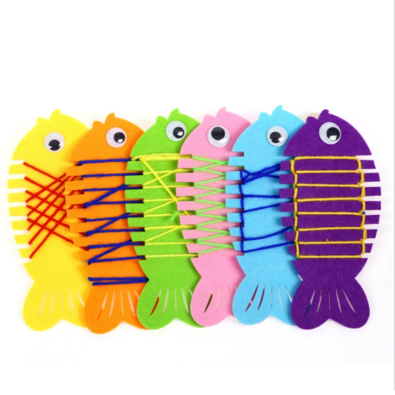 Juguete Montessori de fieltro para ni&ntilde;os peque&ntilde;os, tablero Manual de jard&iacute;n de vidrio, juguete educativo para ni&ntilde;os peque&ntilde;os, roscado de peces, mano de beb&eacute;, vida &uacute;til-2