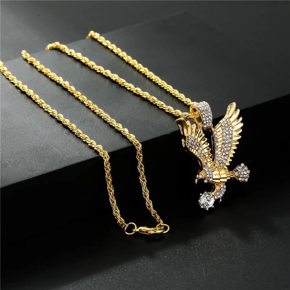

European and American hip-hop men's eagle pendant personalized necklace jewelry