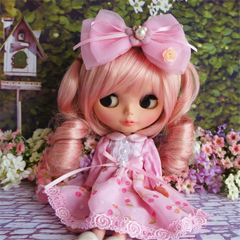Одежда для куклы блайз 1/6 розовое кружевное платье с милым бантом кукол Pullip Licca Azone