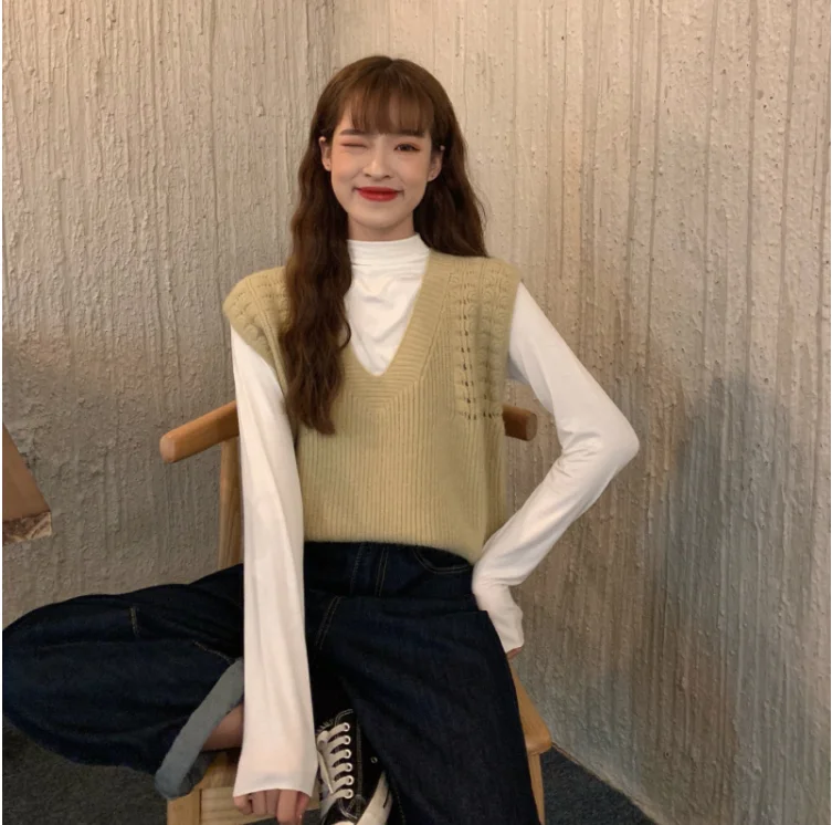 

New v-neck winter thick warm loose waistcoat pullover sweater