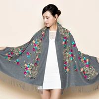 2020 new flower embroidery womens scarf shawl female winter blanket scarves faux cashmere
