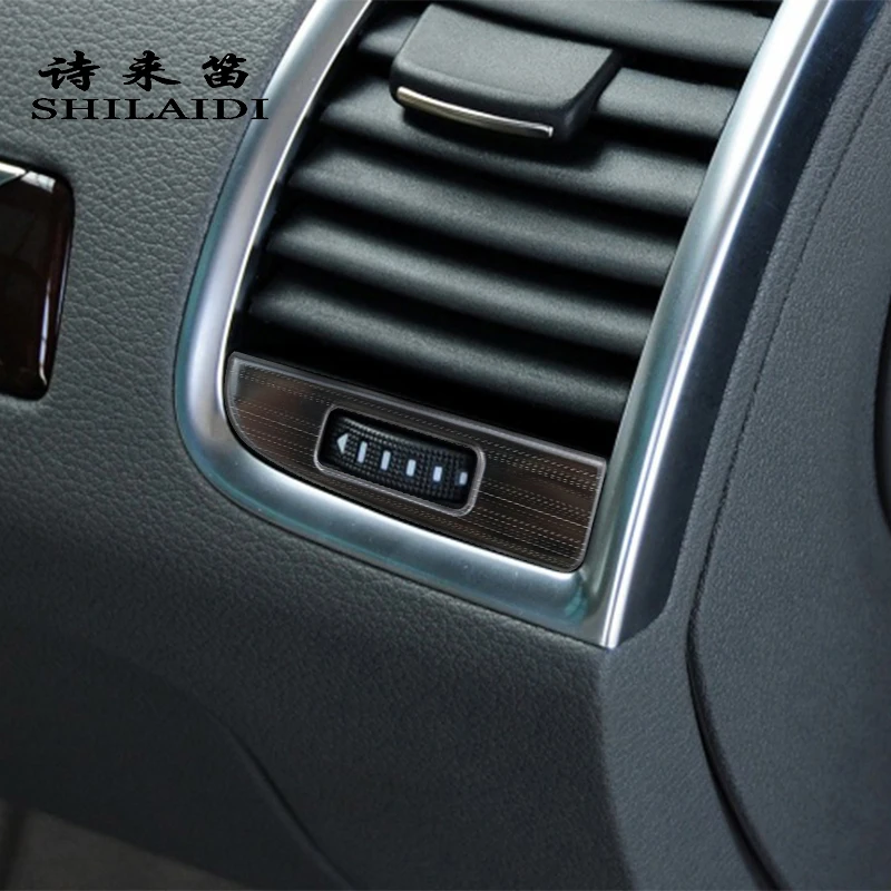 

Car Styling For Audi Q7 Carbon fiber AC Outlet Trim Refit Air Outlet Frame Decoration Stickers covers Interior auto Accessories
