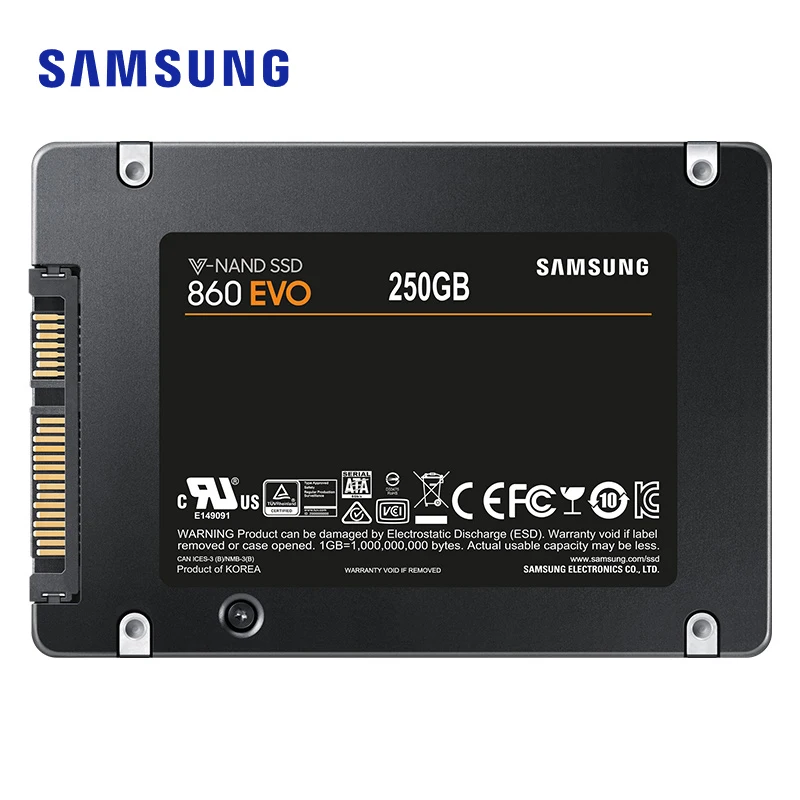 Samsung 860EVO 1 ТБ 500G 2,5 SATA3 SSD PC Настольный Ноутбук сервер 2,5 Внутренний твердотельный Накопитель SSD 500GB 1 ТБ 250GB 860 EVO