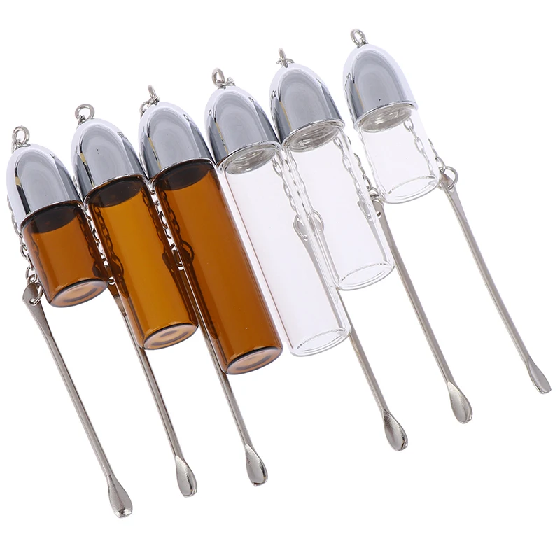 Стеклянный контейнер для храпа таблеток с металлической ложкой чехол 36 мм/57 мм/72