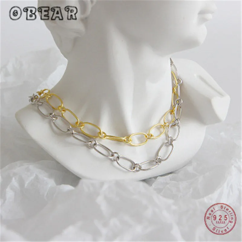 OBEAR ожерелье из стерлингового серебра 925 пробы простое индивидуальное цепочка