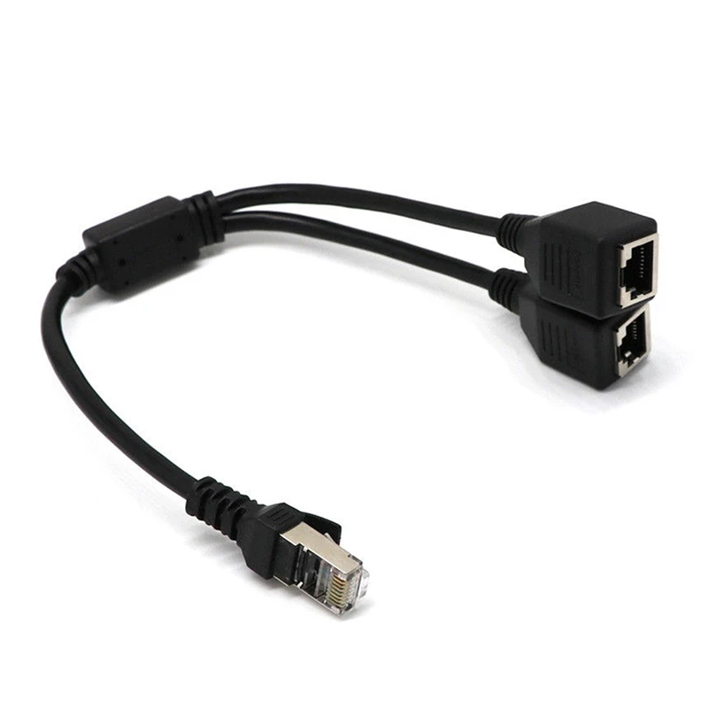 От 1 до 2 папа к женскому LAN Ethernet сети RJ45 разъем сплиттер расширитель адаптер ABS