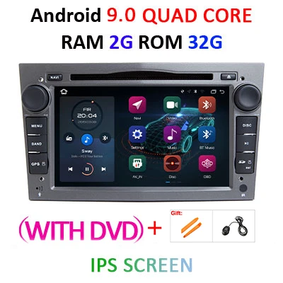 DSP Android 9,0 4G 2 din Автомобильный gps для Opel Vauxhall Astra H G J Vectra Antara Zafira Corsa Vivaro Meriva Veda без DVD плеера - Цвет: 9.0 2G 32G-G-DVD