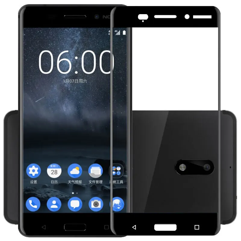Закаленное стекло полное покрытие экрана протектор для Nokia 3 1 5 Plus 6 7 8 Защитная