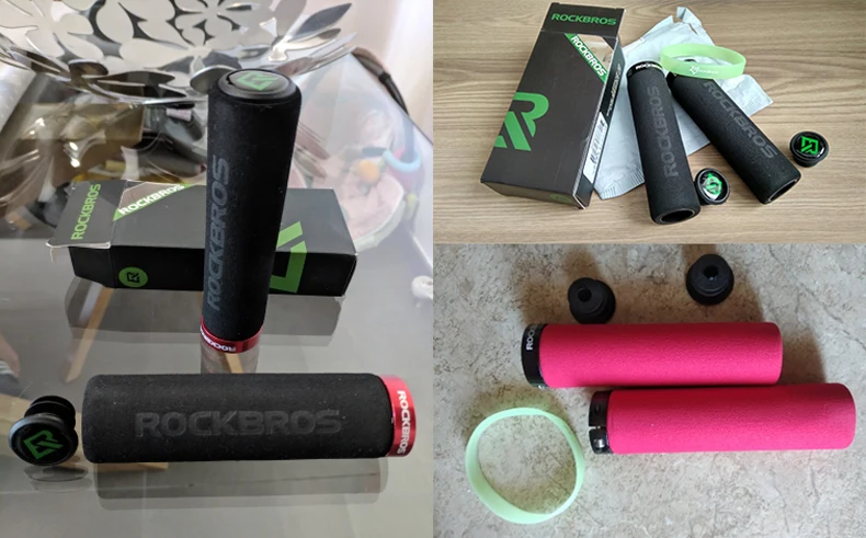 ROCKBROS велосипедные ручки MTB силиконовые губчатые накладки на ручки Анти-занос, удар-поглощающие мягкие велосипедные ручки Ultraight велосипедный руль