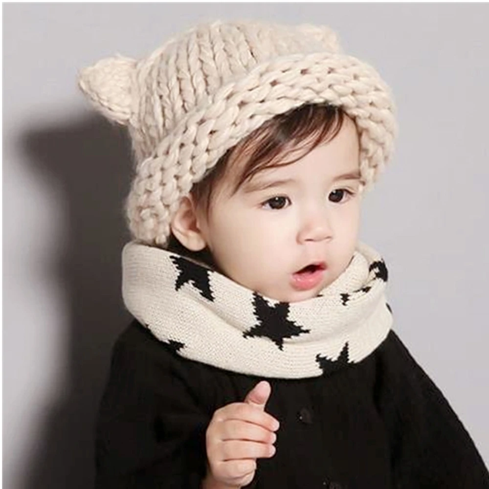 Детские шерстяные шляпы осенние и зимние модели ручной работы шапки теплые