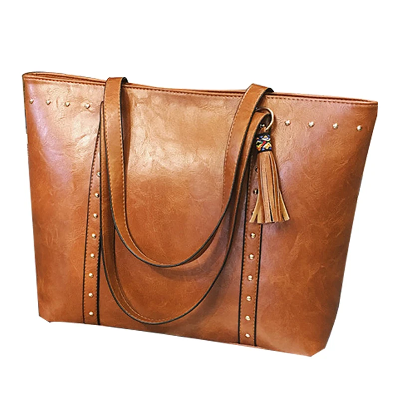 Женские сумки из масляной кожи Большая вместительная посылка простая Женская