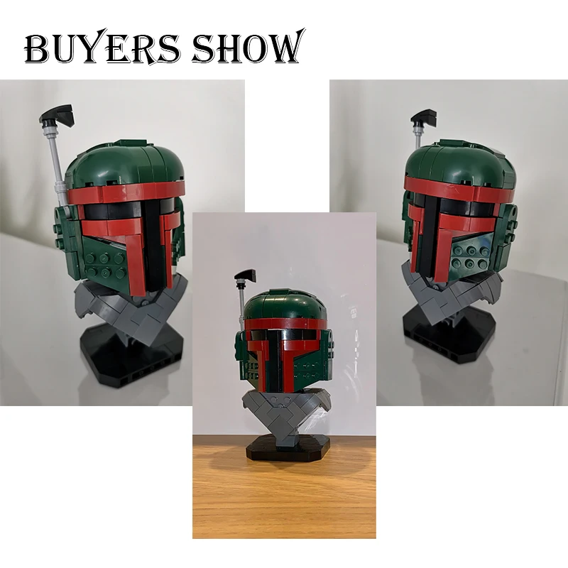 

Diy Bobaed Fetts Bust Model Collection Moc Building Bricks 264pcs Kids Blocls Educational Toys Children Boys Creative Gifts