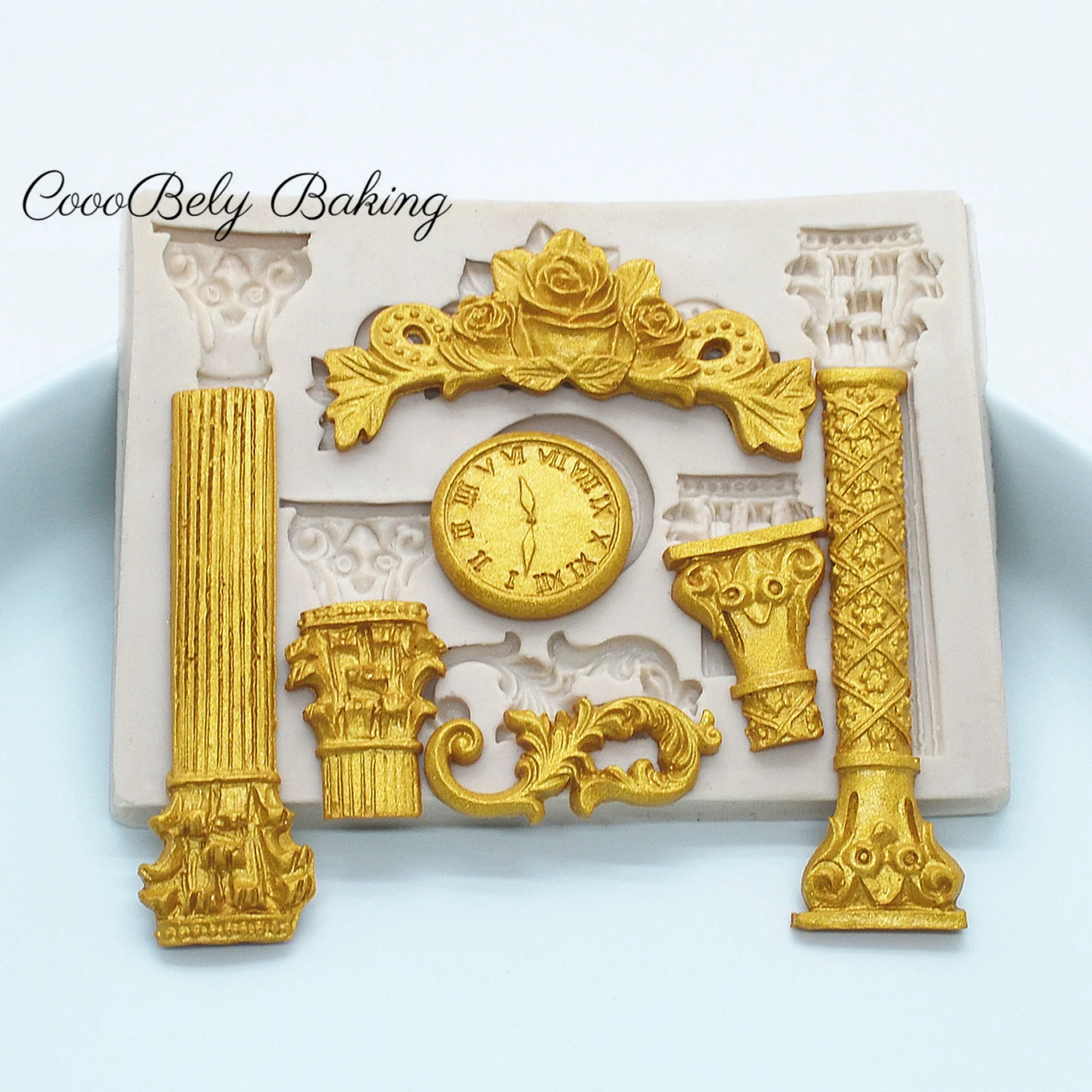 

3D European Roman Column Silicone Mould Fondant Chocolate Jelly Making Cake Tools Decoration Mold Oven Steam Available DIY Clay