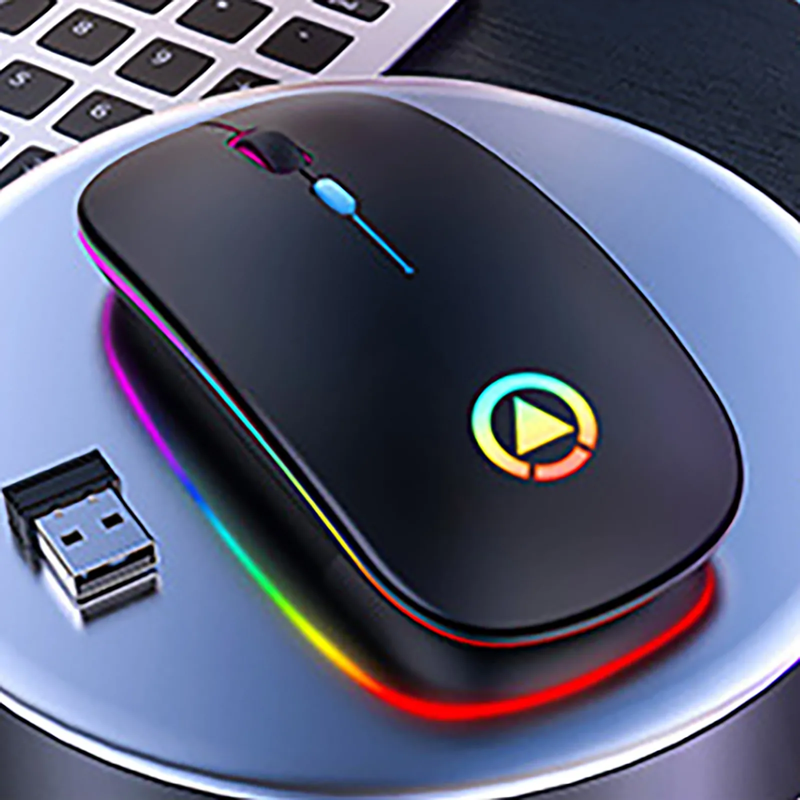 

2.4GHz Wireless Office Mouse Computer Mouse Gamer Silent PC Mause Rechargeable Ergonomic Mice LED Mute Gaming Mice For PC Laptop