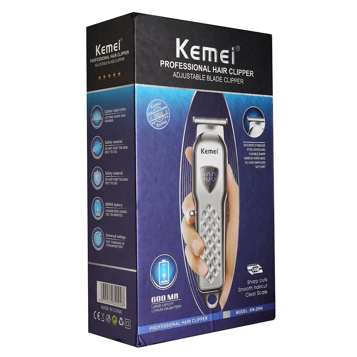 

Metal Type Wireless Hair Clipper Shaving Trimmer Rechargeable T-blade Sculpture Hair Cutting Razor Salon Haircut Machine