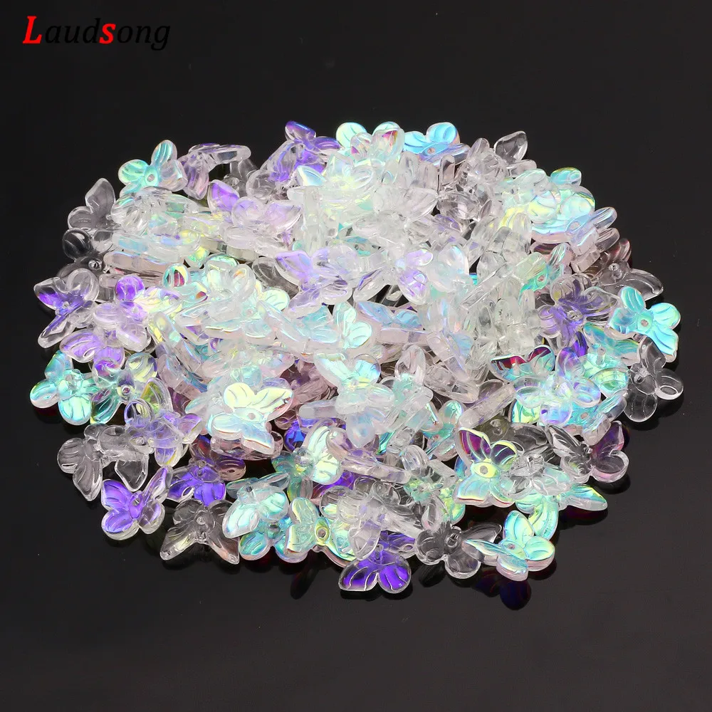 Бусины AB из чешского стекла с градиентом смешанные маленькие бабочки для