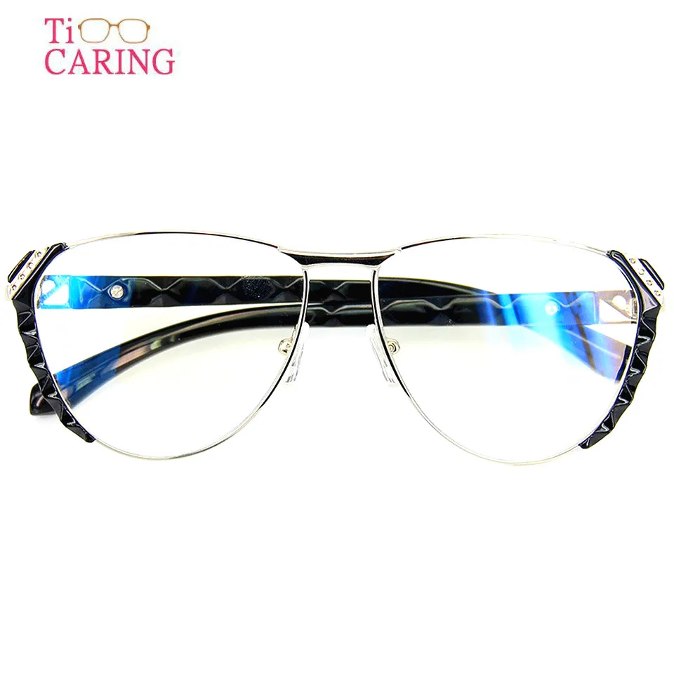 Кошачий глаз полурамки Роскошные хрустальные очки для чтения женщин анти синий