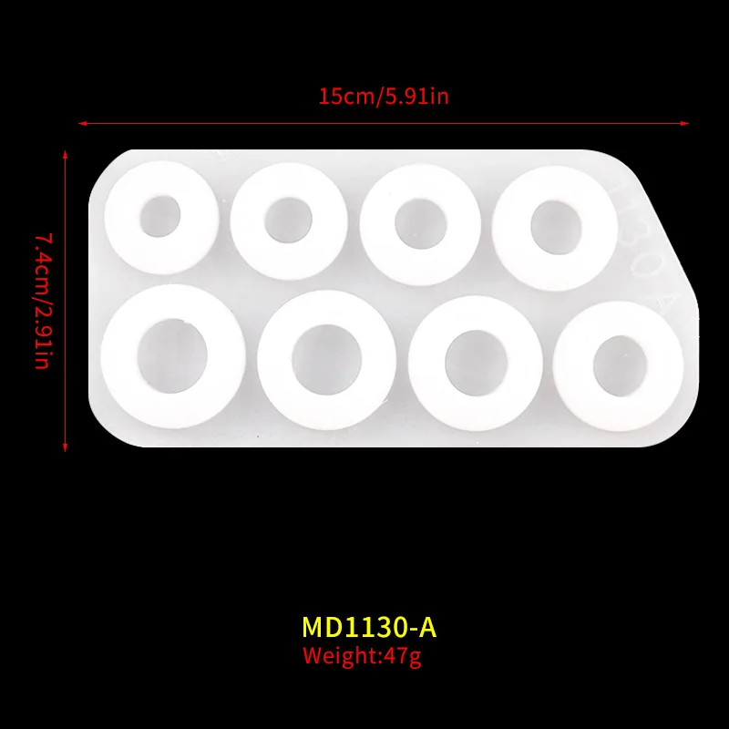 

2021 New Silicone Jewelry Diy Production Mold For Making Rings Earrings Pendants Crafts Flat Ring Pendant Epoxy Mold